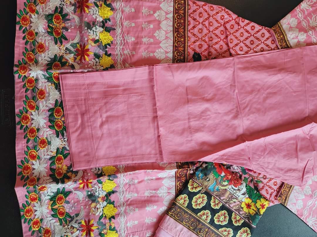 Pakistani linen Embroidered Salwar kameez Ready To Ship