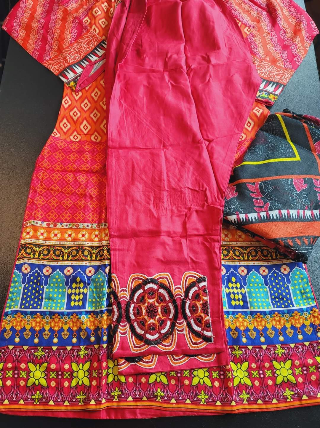 Pakistani linen Embroidered Salwar kameez Ready To Ship