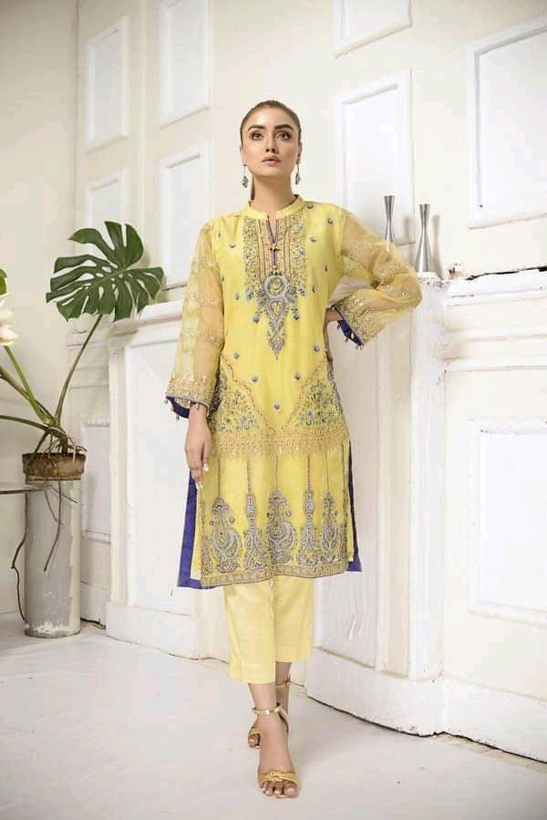 Adan's libas organza kurti 2020-100% Original Guaranteed