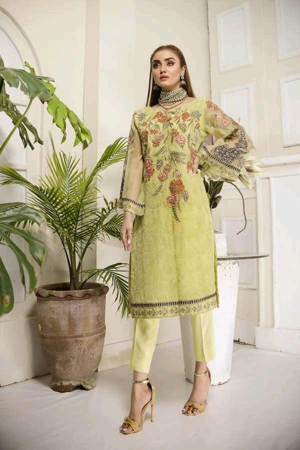Adan's libas organza kurti 2020-100% Original Guaranteed