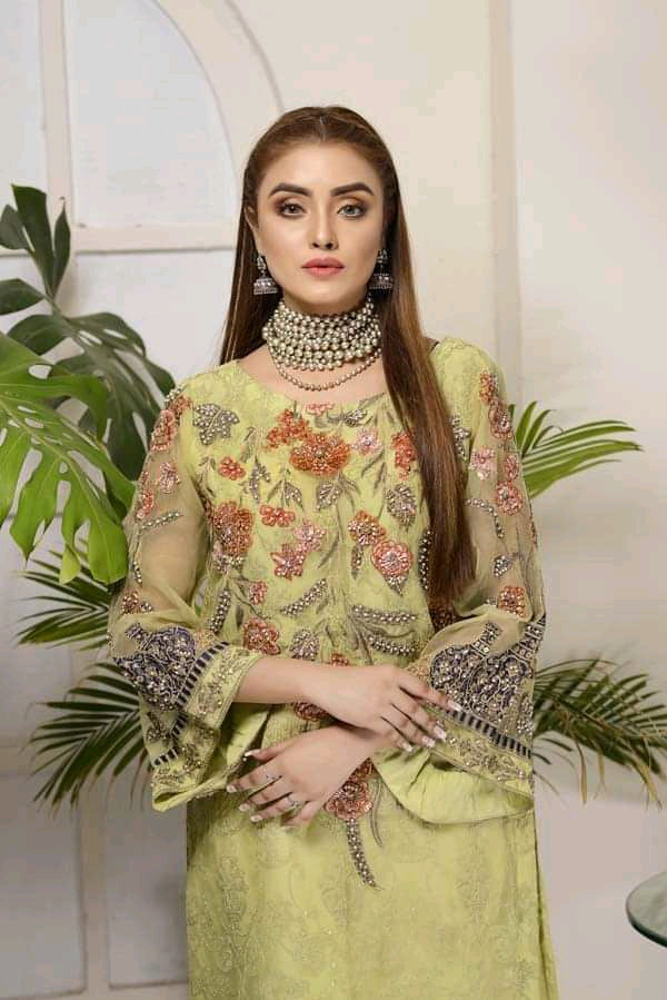 Adan's libas organza kurti 2020-100% Original Guaranteed