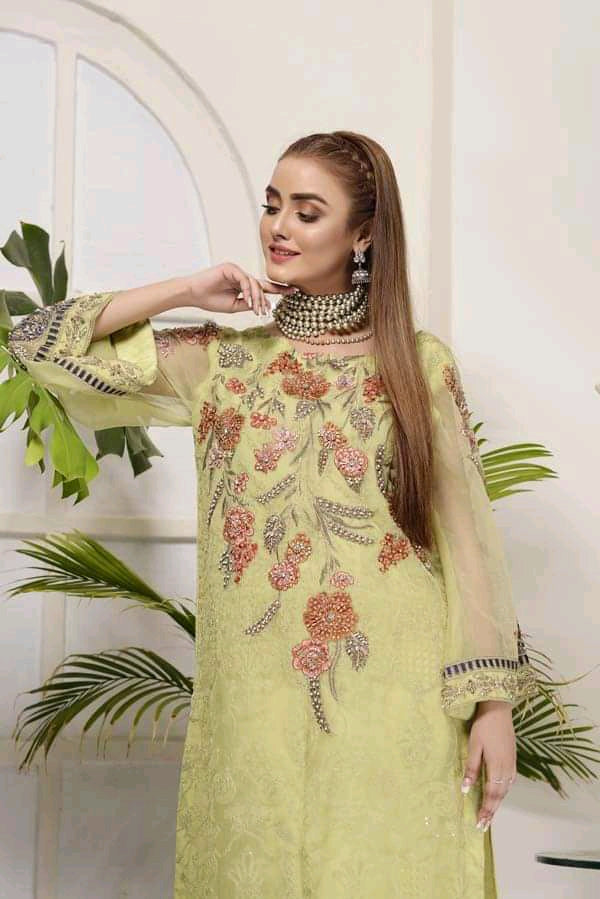 Adan's libas organza kurti 2020-100% Original Guaranteed
