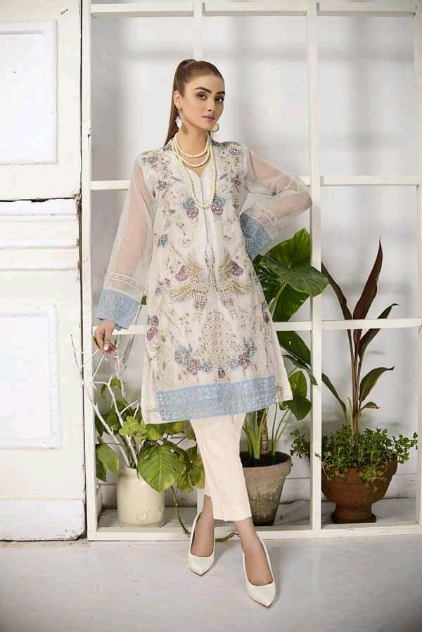 Adan's libas organza kurti 2020-100% Original Guaranteed