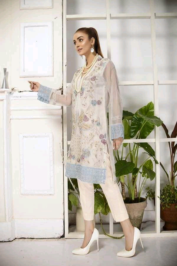 Adan's libas organza kurti 2020-100% Original Guaranteed