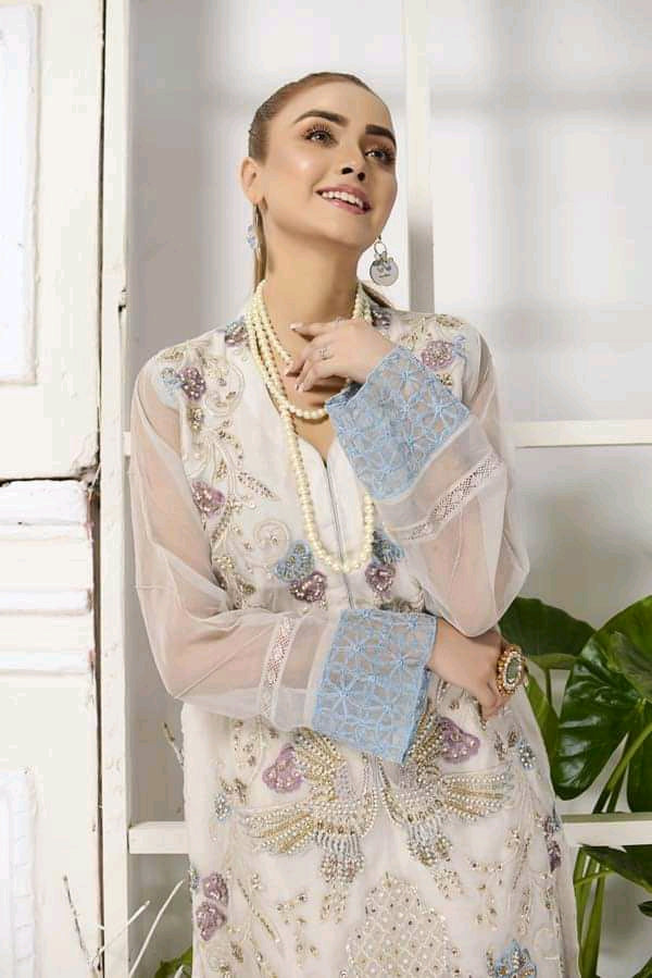 Adan's libas organza kurti 2020-100% Original Guaranteed