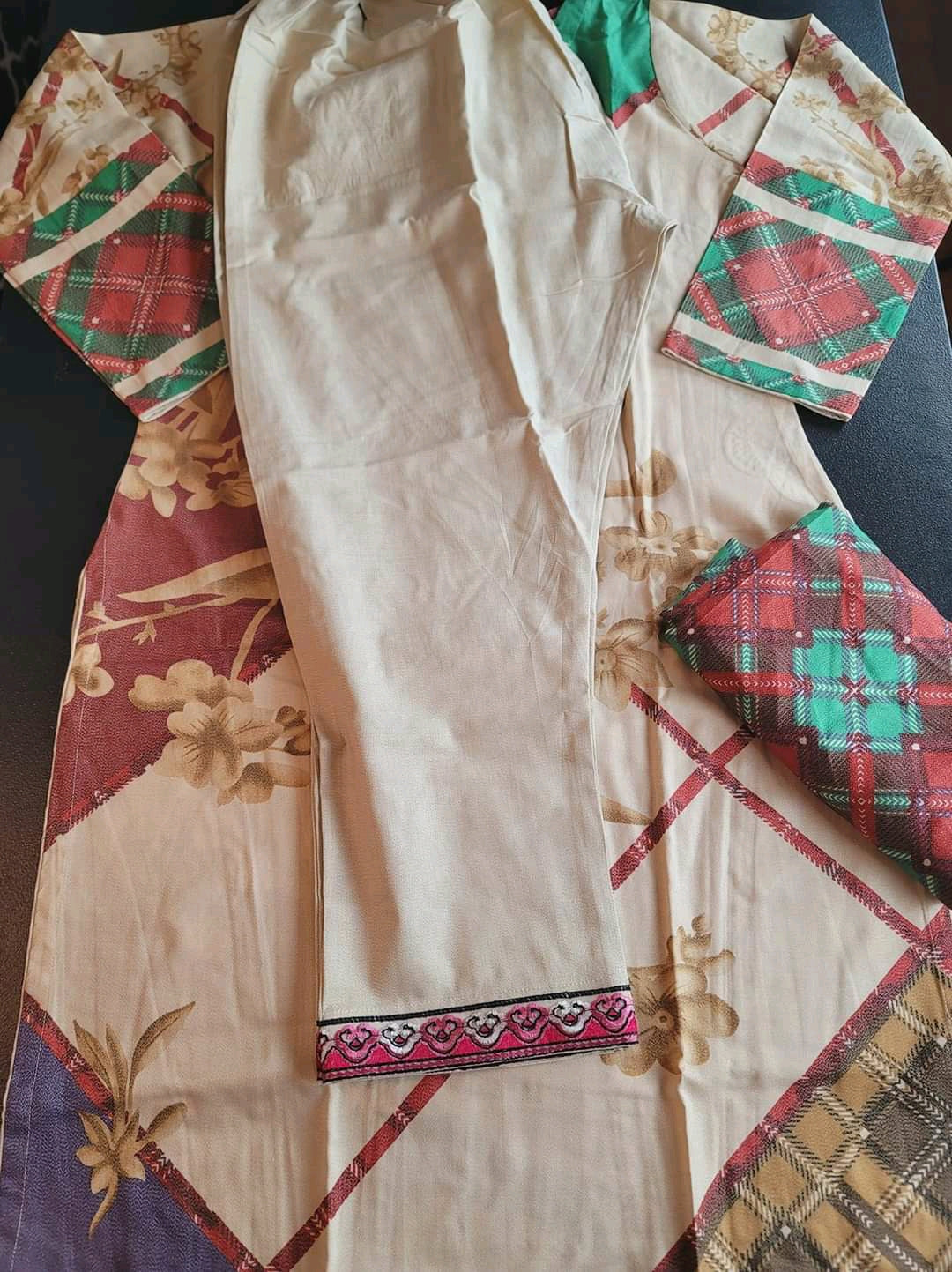 Pakistani linen Embroidered Salwar kameez Ready To Ship