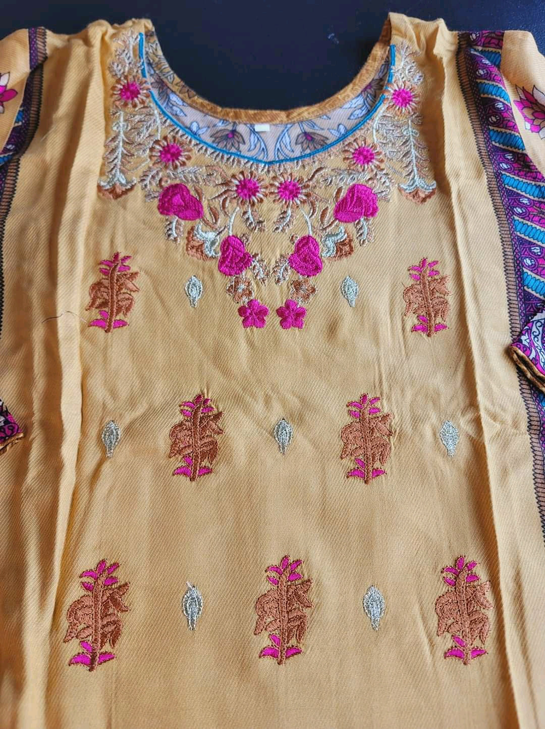 Pakistani linen Embroidered Salwar kameez Ready To Ship