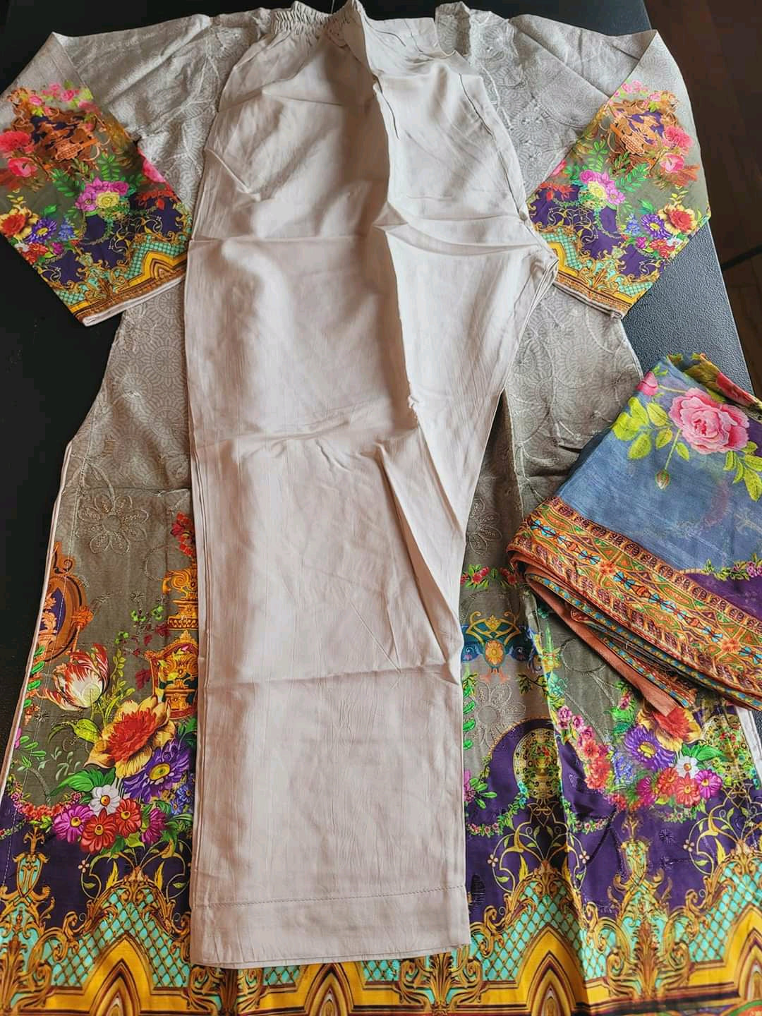 Pakistani linen Embroidered Salwar kameez Ready To Ship