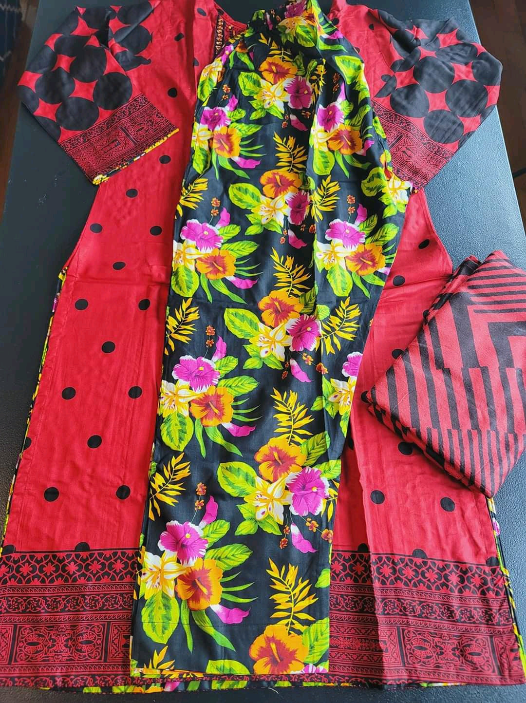 Pakistani linen Embroidered Salwar kameez Ready To Ship