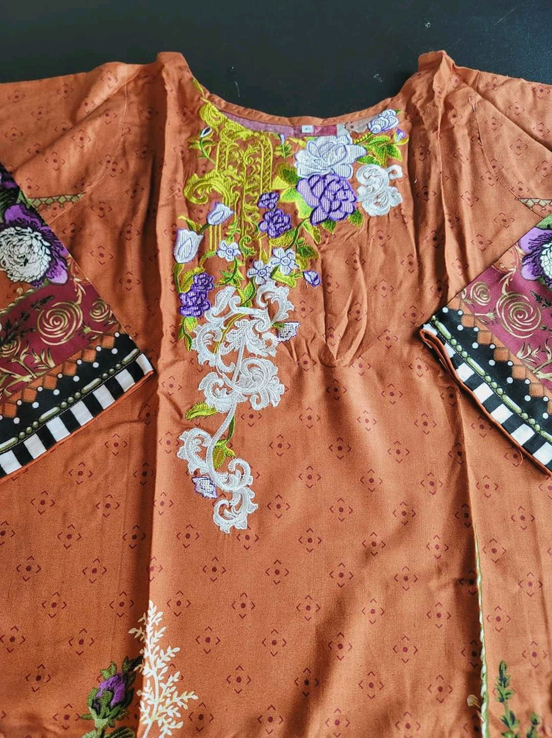 Pakistani linen Embroidered Salwar kameez Ready To Ship