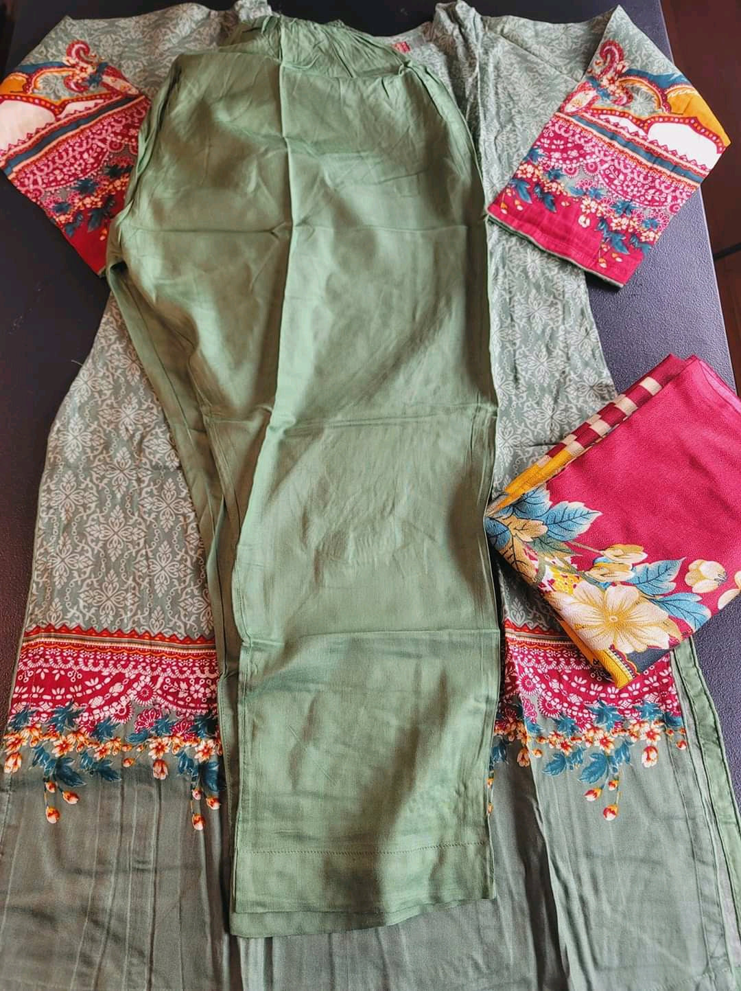 Pakistani linen Embroidered Salwar kameez Ready To Ship