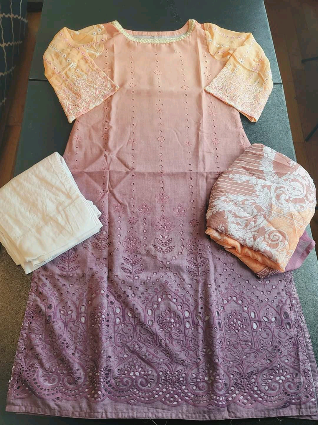 Indian Cotton Stitched Embroidery Suit Ready To Ship