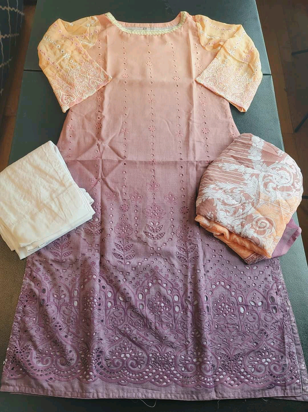 Indian Cotton Stitched Embroidery Suit Ready To Ship