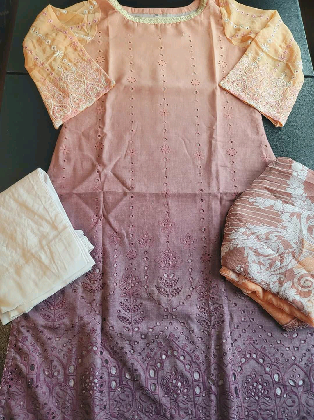 Indian Cotton Stitched Embroidery Suit Ready To Ship