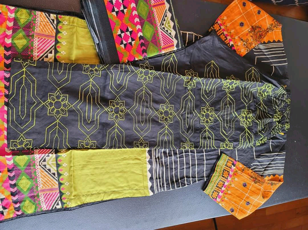 Pakistani linen Embroidered Salwar kameez Ready To Ship