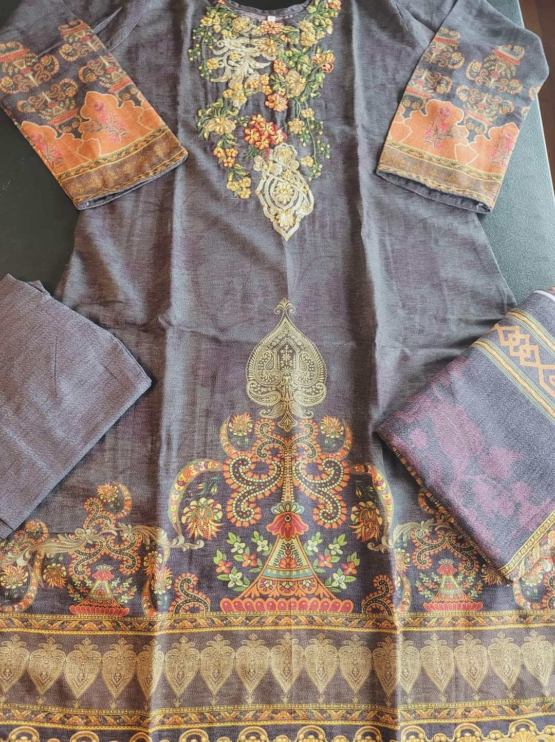 Pakistani linen Embroidered Salwar kameez Ready To Ship