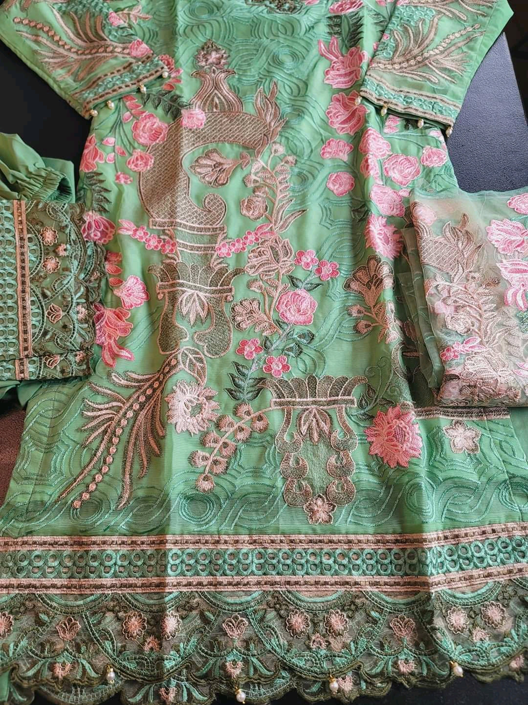 Pakistani Stitched Embroidery Party Wear Dresses Ready To Ship