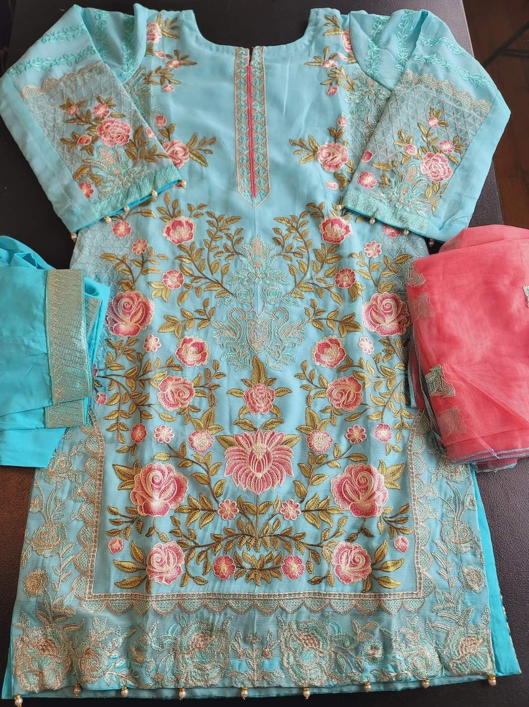 Pakistani Stitched Embroidery Party Wear Dresses Ready To Ship