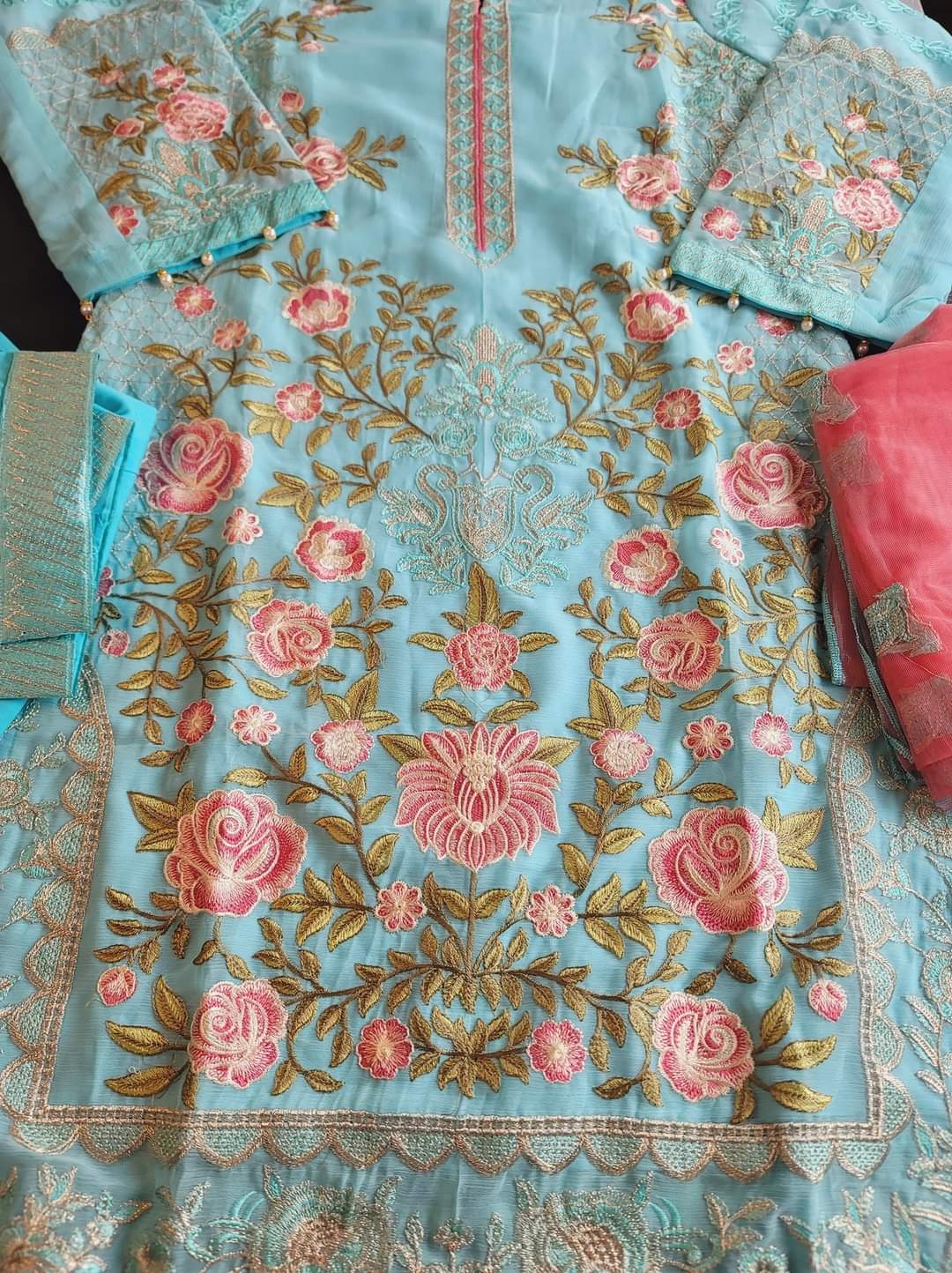 Pakistani Stitched Embroidery Party Wear Dresses Ready To Ship