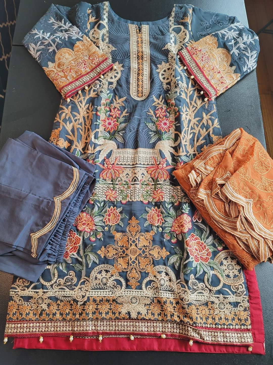 Pakistani Stitched Embroidery Party Wear Dresses Ready To Ship