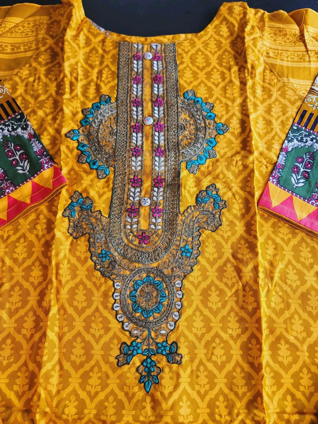 Pakistani Linen Embroidered Salwar kameez Ready To Ship