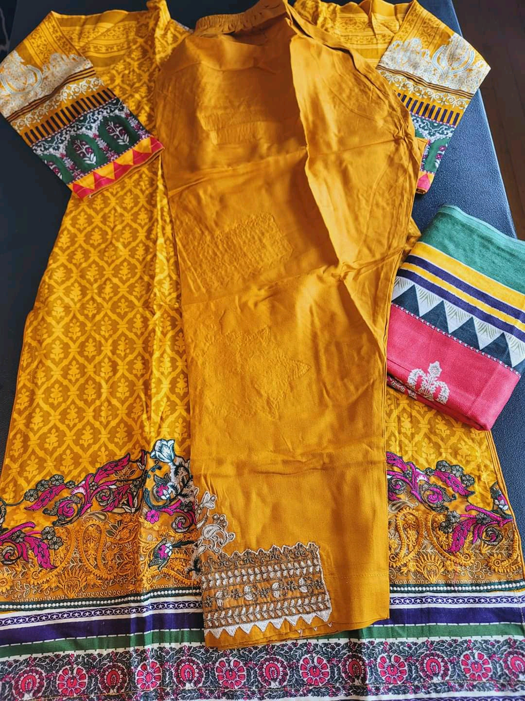 Pakistani Linen Embroidered Salwar kameez Ready To Ship