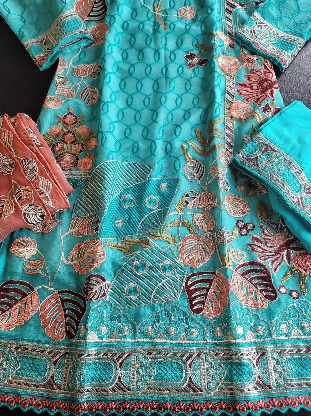 Pakistani Stitched Embroidery Party Wear Dresses Ready To Ship
