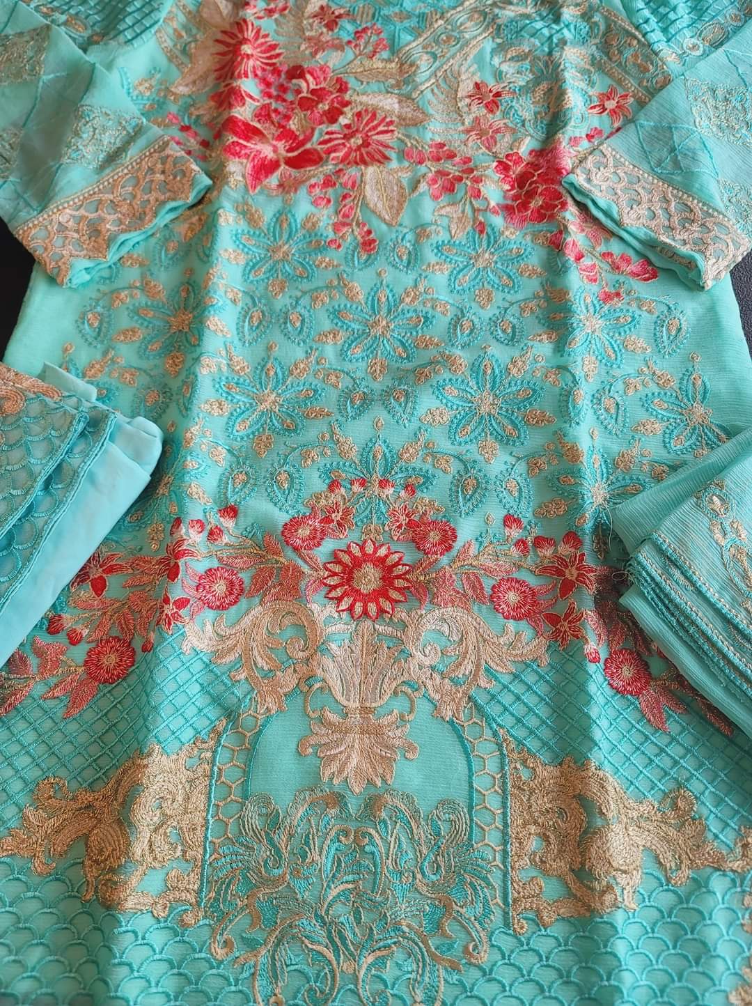 Pakistani Stitched Embroidery Party Wear Dresses Ready To Ship