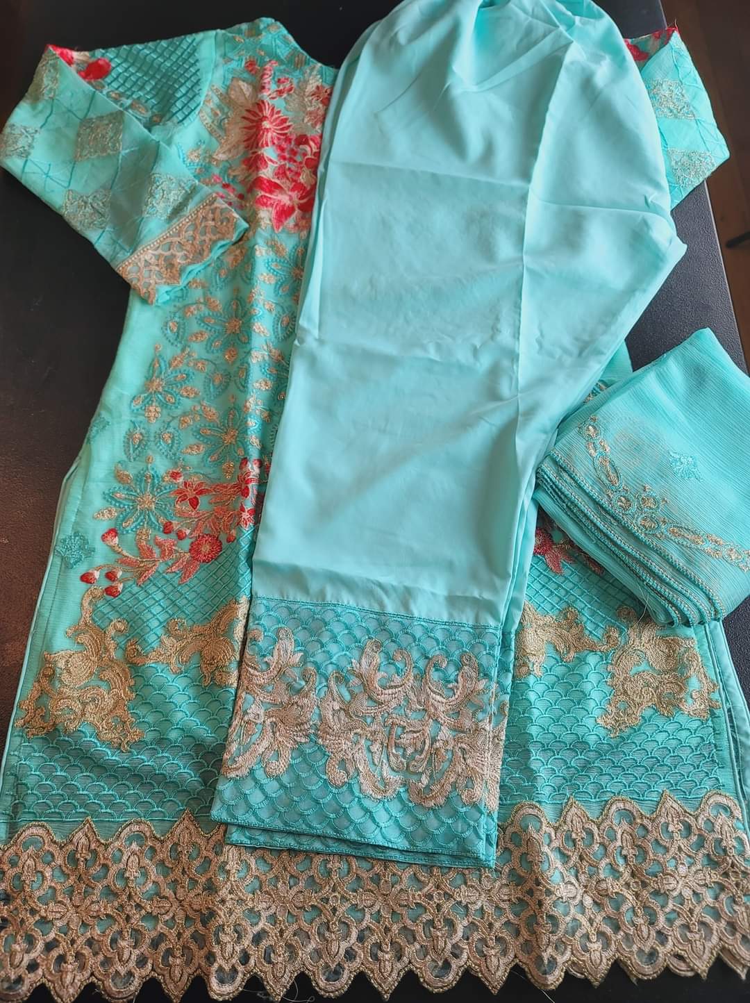 Pakistani Stitched Embroidery Party Wear Dresses Ready To Ship