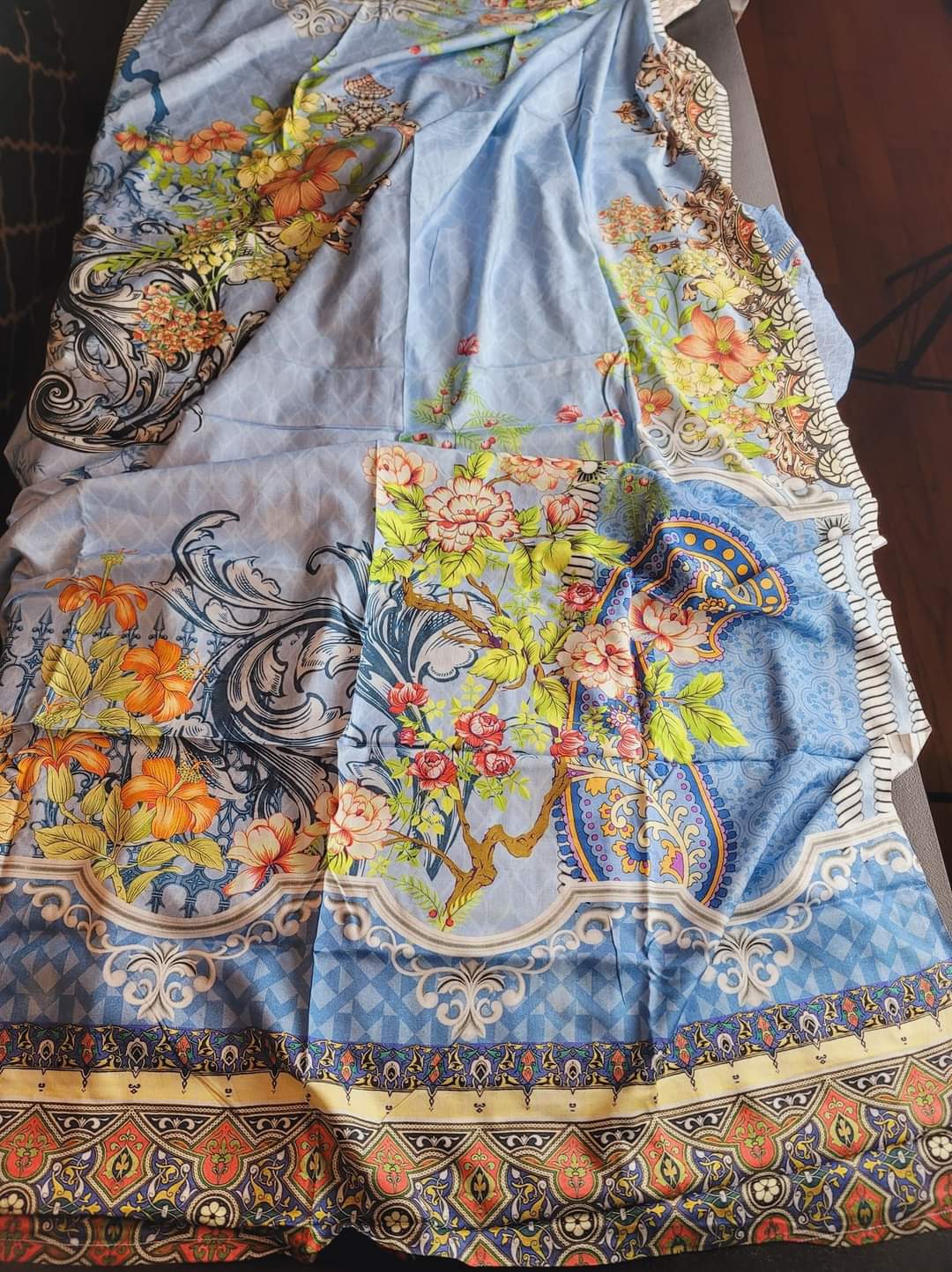 Pakistani Linen Chickenkari Embroidered Salwar kameez Ready To Ship