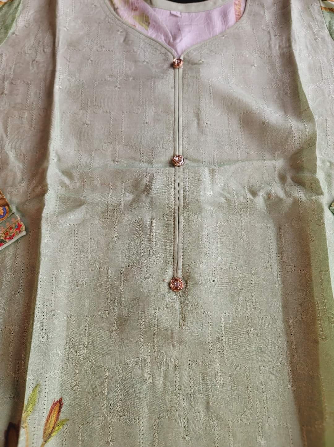 Pakistani Linen Chickenkari Embroidered Salwar kameez Ready To Ship
