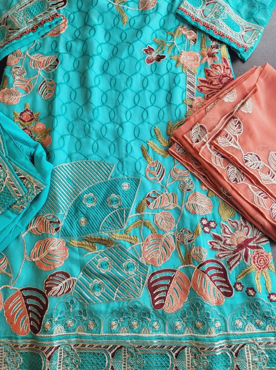 Pakistani Stitched Embroidery Party Wear Dresses Ready To Ship