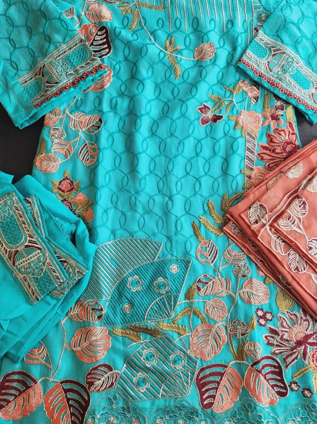 Pakistani Stitched Embroidery Party Wear Dresses Ready To Ship