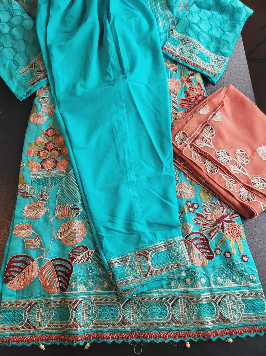 Pakistani Stitched Embroidery Party Wear Dresses Ready To Ship