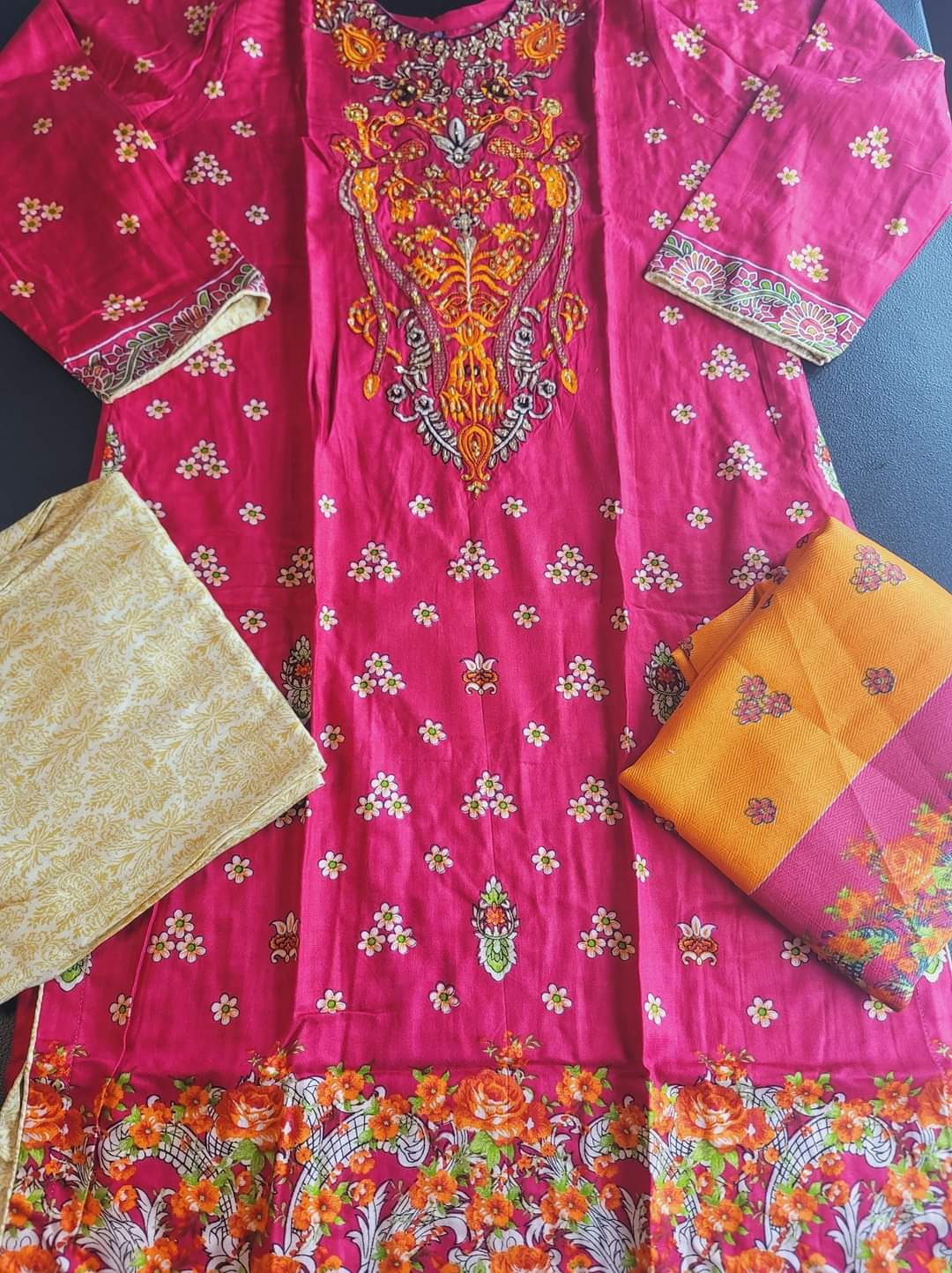Pakistani Linen Embroidered Salwar kameez Ready To Ship