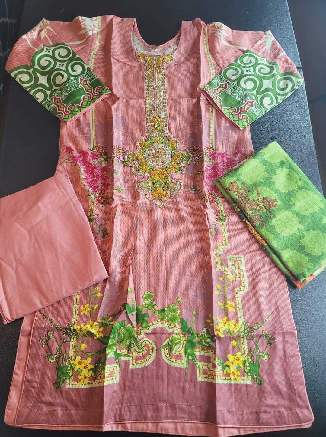 Pakistani Linen Embroidered Salwar kameez Ready To Ship