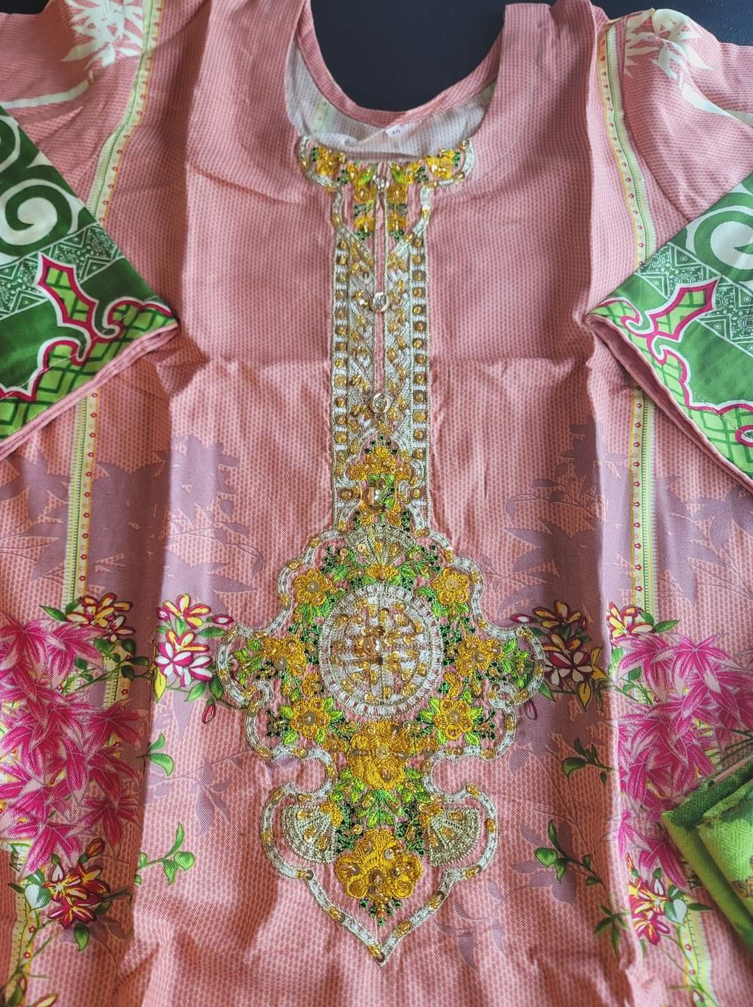 Pakistani Linen Embroidered Salwar kameez Ready To Ship