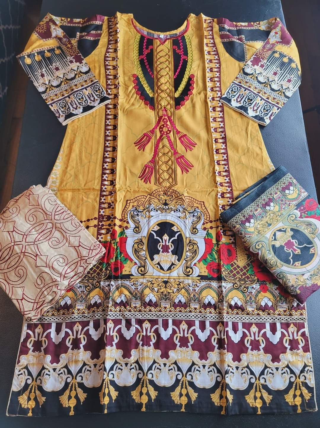 Pakistani Linen Embroidered Salwar kameez Ready To Ship