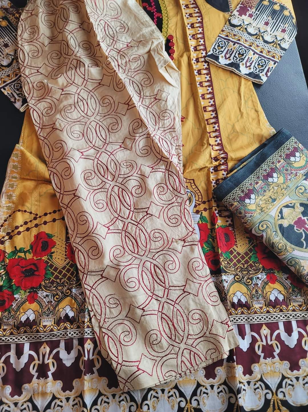 Pakistani Linen Embroidered Salwar kameez Ready To Ship