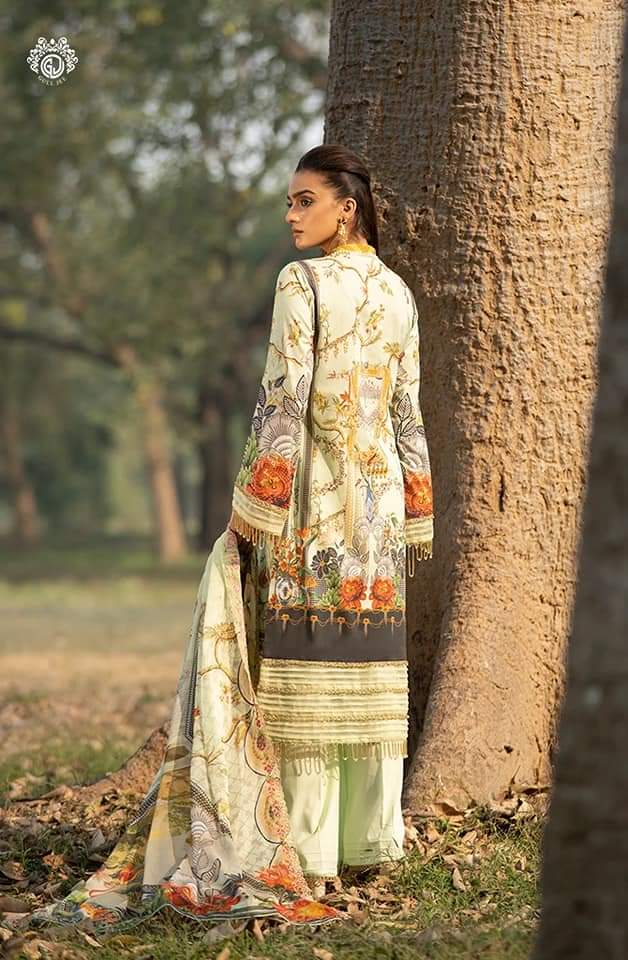 Mishaal Lawn Embroidered Collection by Guljee-100% Original Guaranteed