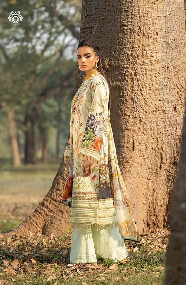 Mishaal Lawn Embroidered Collection by Guljee-100% Original Guaranteed