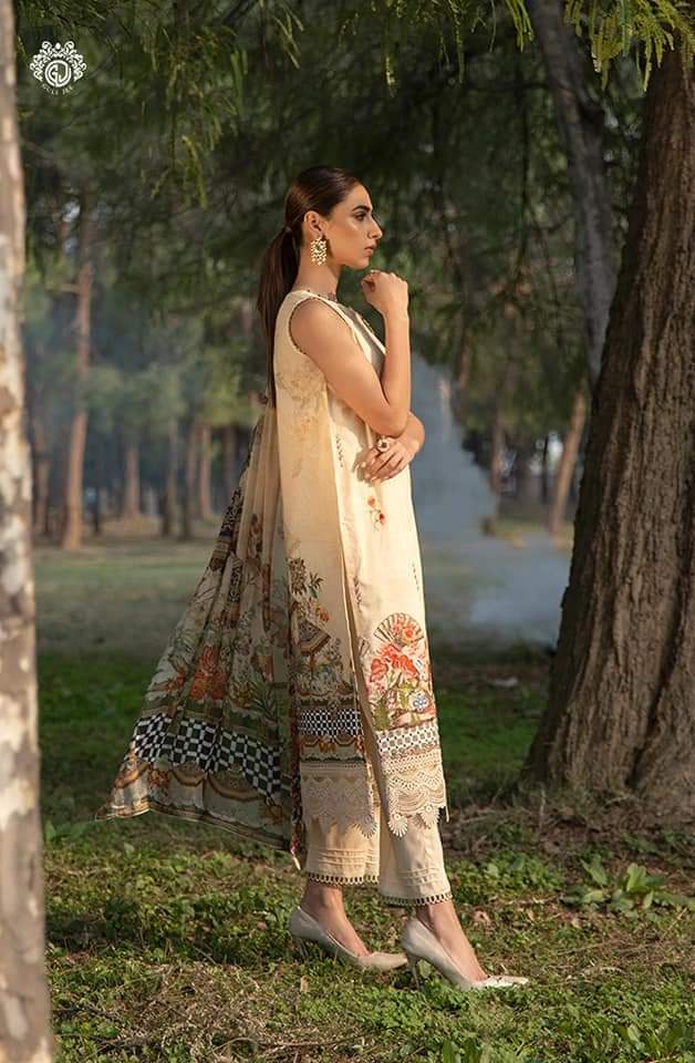 Mishaal Lawn Embroidered Collection by Guljee-100% Original Guaranteed