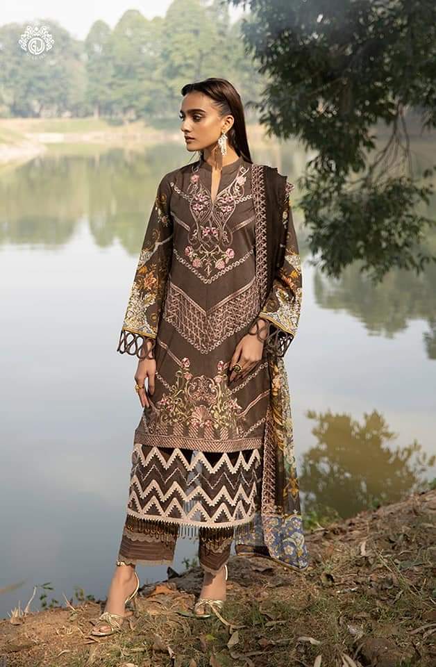 Mishaal Lawn Embroidered Collection by Guljee-100% Original Guaranteed
