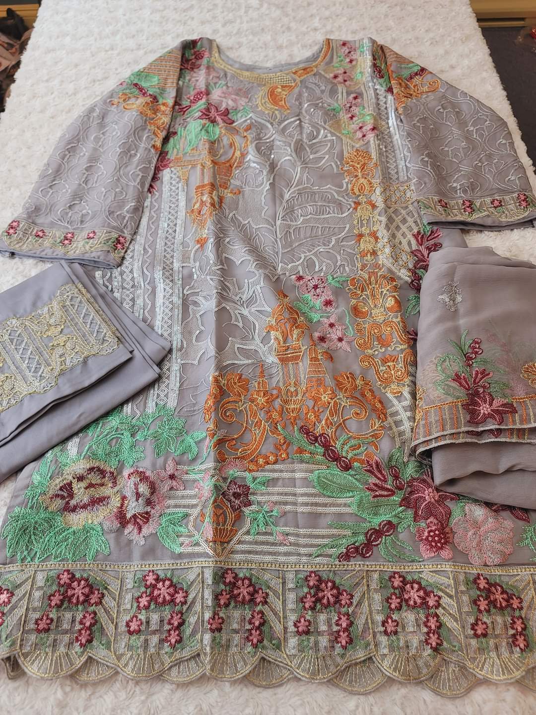 Pakistani Stitched Embroidery Party Wear Dresses Ready To Ship