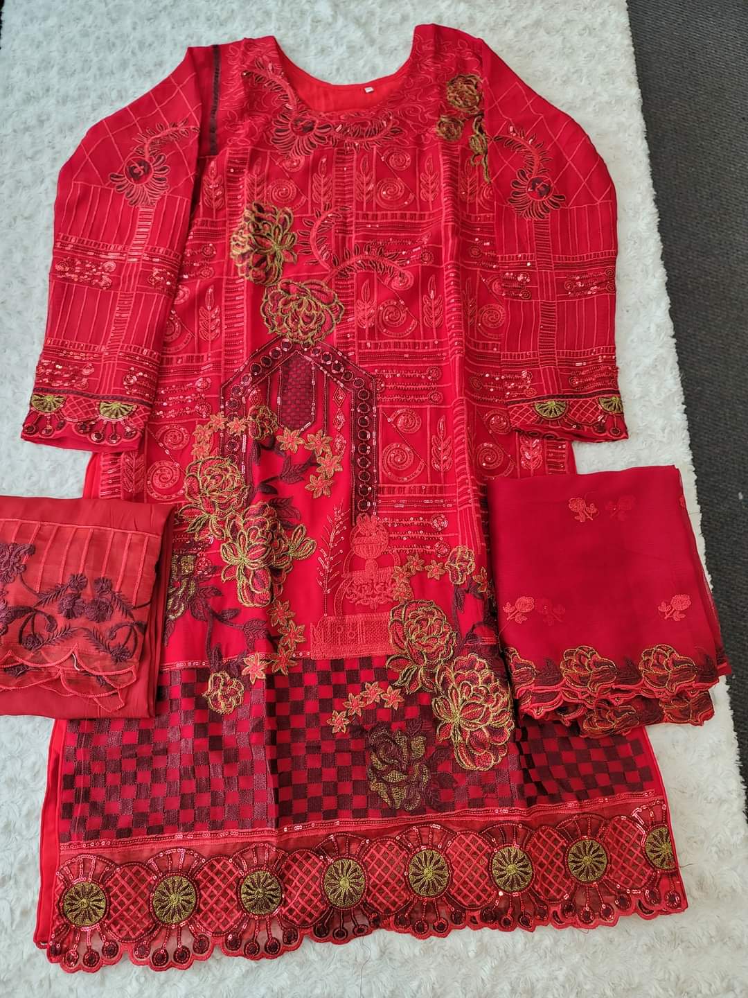 Pakistani Stitched Embroidery Party Wear Dresses Ready To Ship