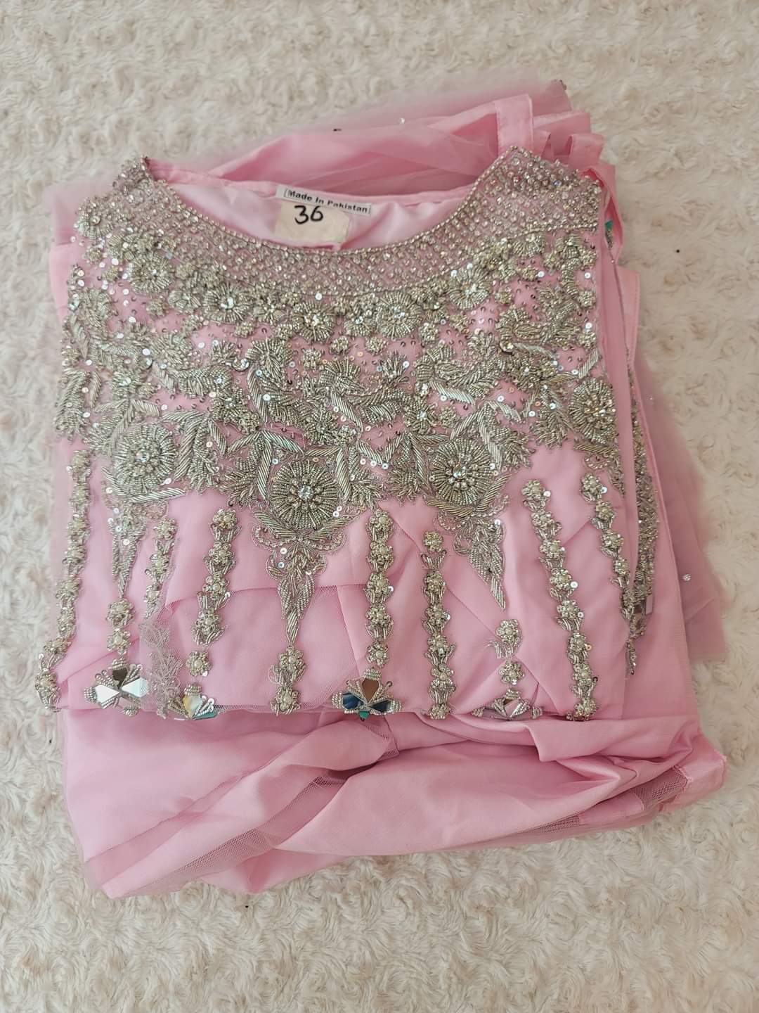 Eid special Pakistani orginal full zardosi work boutique dress with gharara pant-100% original guaranteed