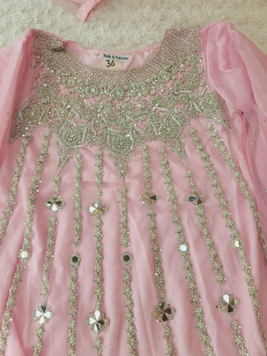 Eid special Pakistani orginal full zardosi work boutique dress with gharara pant-100% original guaranteed