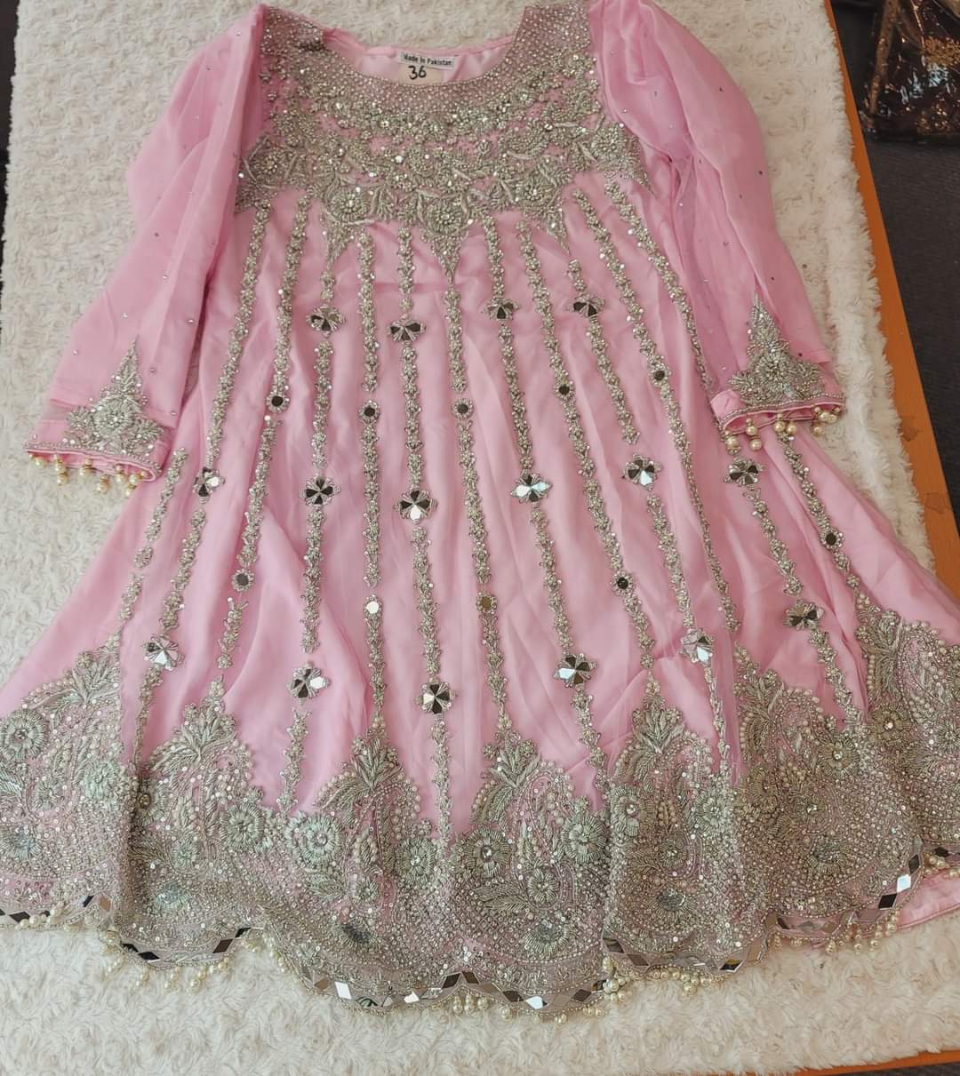 Eid special Pakistani orginal full zardosi work boutique dress with gharara pant-100% original guaranteed