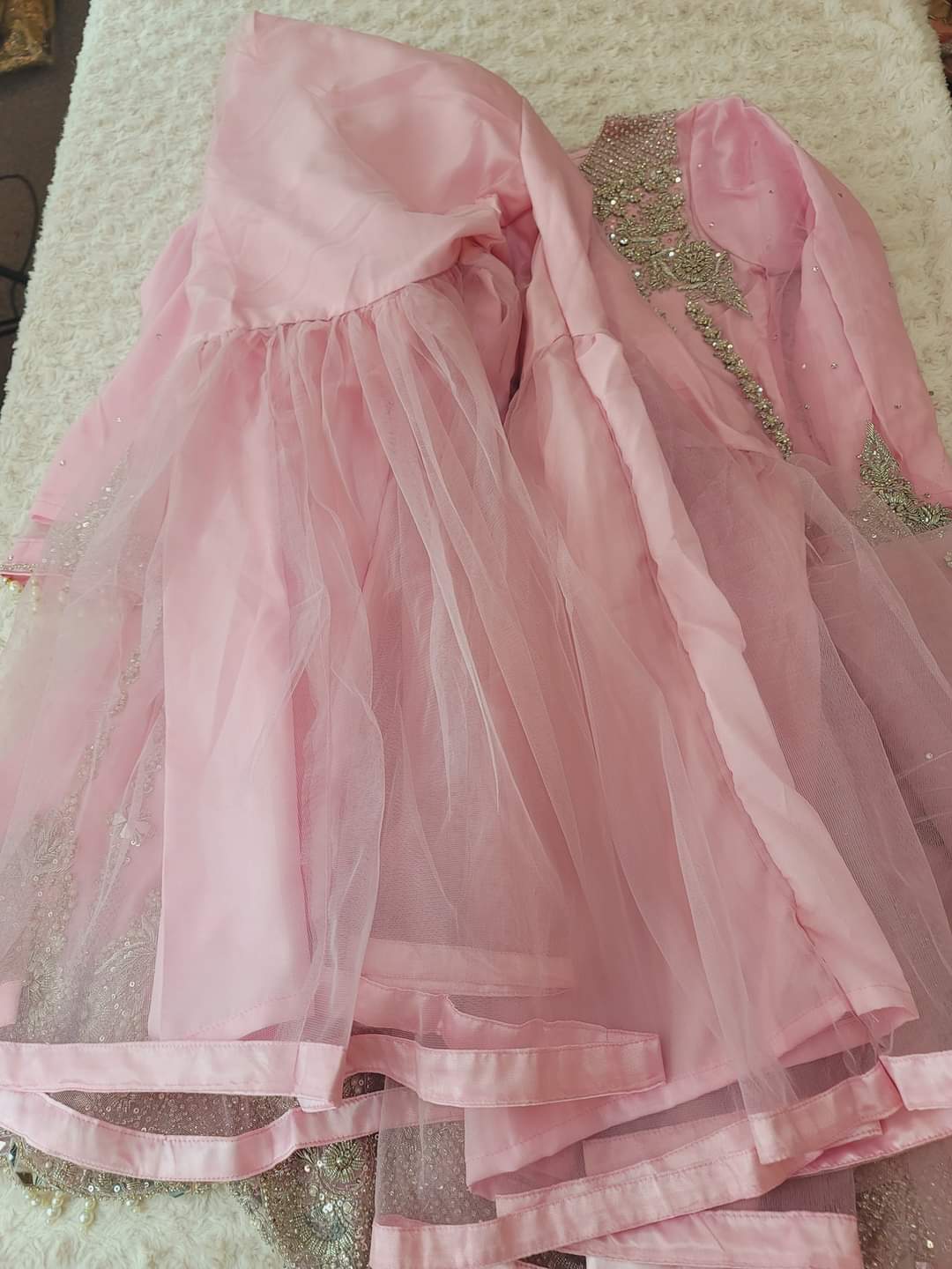 Eid special Pakistani orginal full zardosi work boutique dress with gharara pant-100% original guaranteed