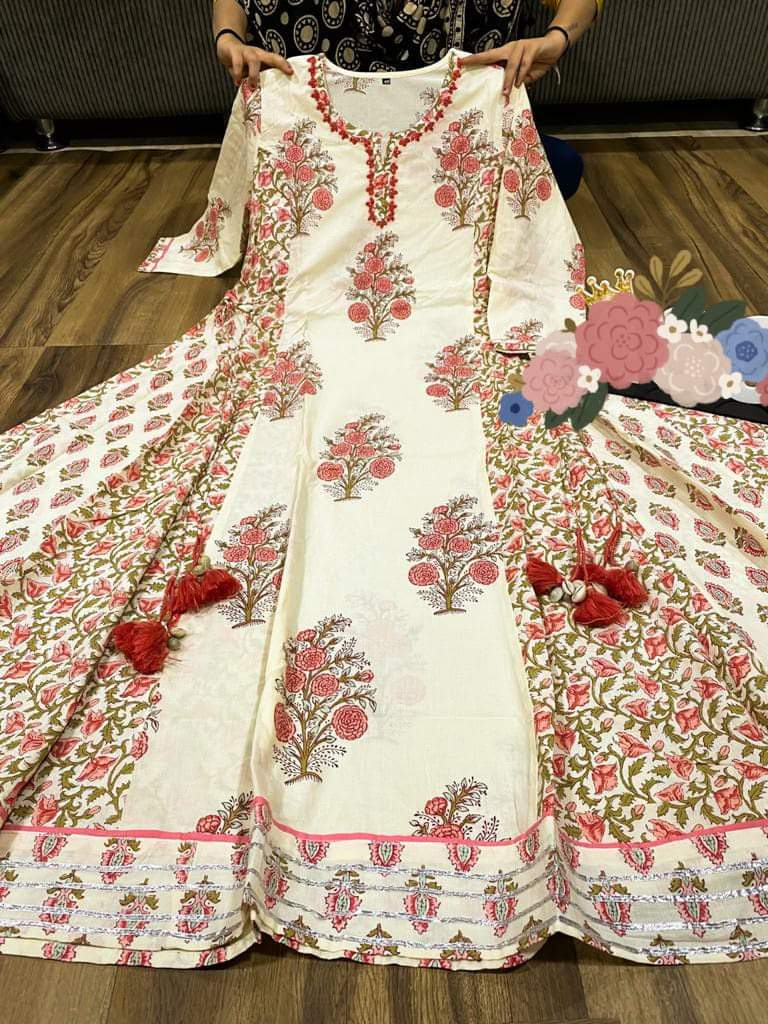 Premium cotton anarkali gown
